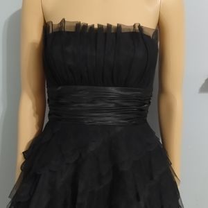 Vintage formal strapless black dress.